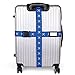Wuudi Heavy Superior Strength Extra Long Cross Luggage Strap Suitcase Travel Belt Travel Tags Accessories (Bule)