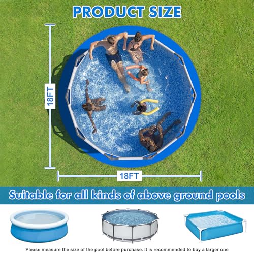tivekeo Protective Mat for Round Swimming Pool 18 ft (5.6 m) | For flat swimming pools, tear-resistant protection