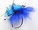Kathyclassic Women's Fascinators Hat Hair Clip Feather Wedding Headware Bridal 1920s Headpiece (Royal Blue)