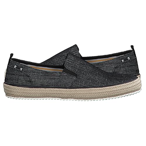 Gogfreg Men's Espadrille Slip On Flat LoaferFor Men Black US 11