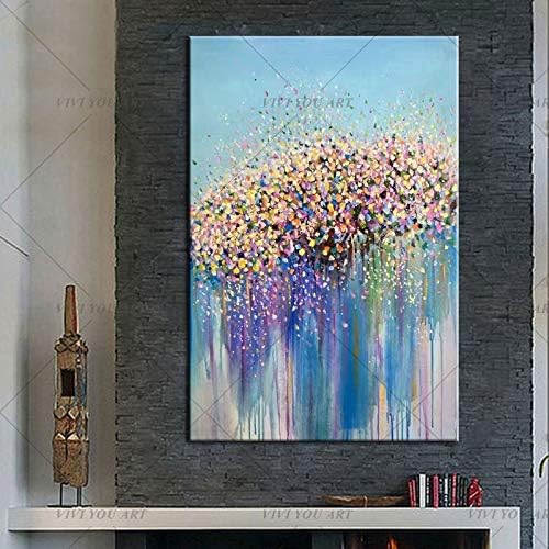 Fashion Wall Painting Hand-painted Abstract Colorful Graffiti Oil Paintings On Canvas Handmade Home Decor Art Pictures Gifts (Color : Yellow, Size (Inch) : 70x120cm)
