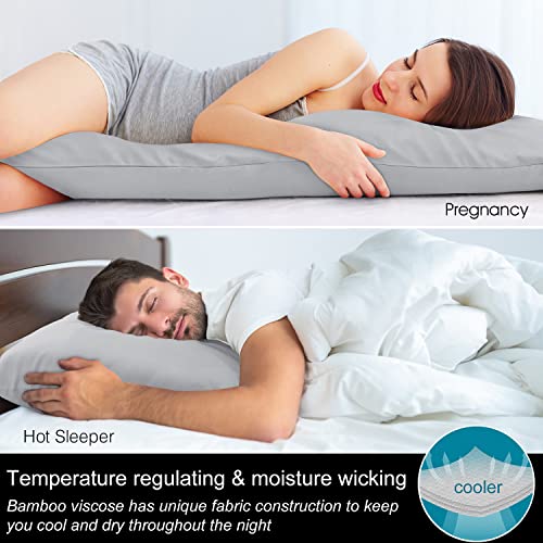 BEDELITE 100 Bamboo Long Pillow Case Body Pillow Cover, Luxury