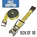 Shippers Supplies 2” x 27’ Ratchet Strap with Flat Hooks — 8 Pack