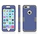 LONTECT for iPhone 7 Plus Case Hybrid Heavy Duty Shockproof Full-Body Protective Case with Dual Layer [Hard PC+ Soft Silicone] Impact Protection for Apple iPhone 7 Plus - Navy Blue/Grey