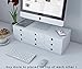 WALLNITURE Flat Panel Monitor Riser Stand Space Saving Workstation and Multi-Purpose Organizer with 3 Drawers in Whitethumb 3