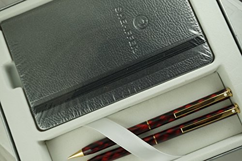 Cross Sheaffer Rare Made in The USA Signature Fashion Red Ronce with Gold Appointment Pen and 0.5mm Pencil Set with Matching Sheaffer Journal