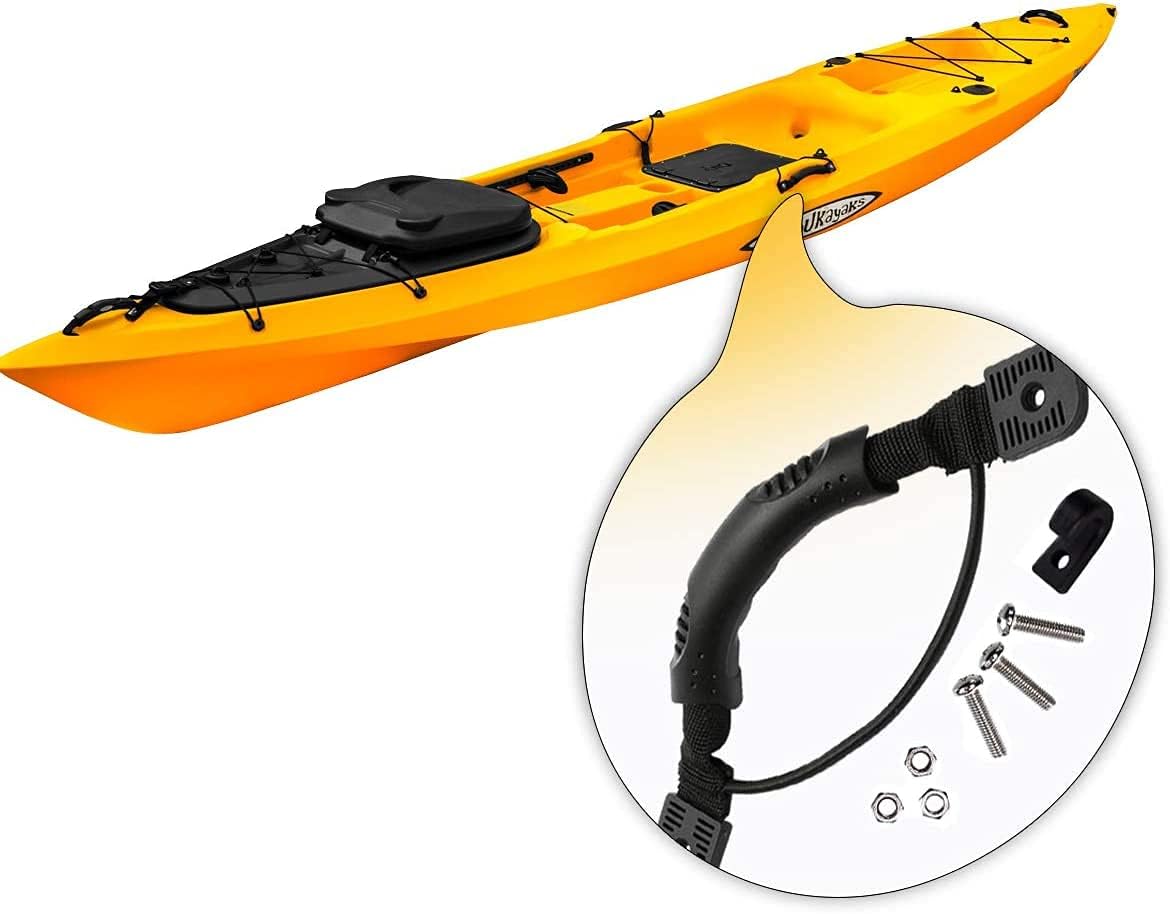 YXGOOD 2 Pcs Kayaks Canoe Boat Side Mount Carry Handle J Hook Kayak Handle Carry Handles Mount Paddle with Screws and Bungee Cord (2): Sports & Outdoors