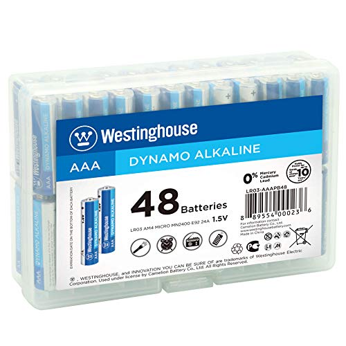 Westinghouse Alkaline AAA Batteries (Bulk Pack 48 Count), LeakProof