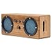 Bongo Wood Bluetooth Speakers, Retro Handcrafted Bamboo Portable Wireless Speaker for Travel, Home, Shower, Beach, Kitchen, Outdoors, Loud Bass with Dual Passive Woofers | Vintage Blue