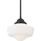Minka Lavery 2256-576 Lavery Pendant, 1-Light, 150 Total Watts, 13.75-in H x 12.25-in W, Brushed Bronze