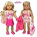 Sophia's 18 Inch Doll Bathing Suit 6 Piece Set, Fits 18 Inch American Girls Dolls & More! 2 Pc. Bathing Suit, Skirt, Sandals, Beach Bag, & Towel