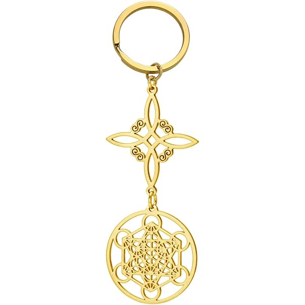 Stainless Steel Witch's Knot Keychain - Geometric Pendant Amulet For Keys, Bag, Gift
