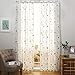 Blue Sheer Curtains 84 Inches Long, Floral Embroidered Rod Pocket Sheer Drapes for Living Room, Bedroom, 2 Panels, 52