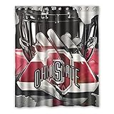 Too Amazing NCAA Ohio State Buckeyes Waterproof Fabric Bath Shower Curtain 60' x 72' Kid's Bath Room, Bright Bathroom Decor, Very High Quality Silky Feel
