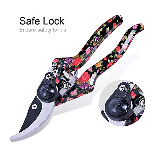 3 Piece Garden Hand Tool set, Gardening Kit Includes Trowel, Pruning Shear, Hand Fork for Garden Gifts (Garden Tool Set - Black)