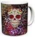 Sweet Gisele | Sugar Skull Ceramic Mug | Floral Print Coffee Cup | Day of the Dead Design | Beautiful Vivid Colors | Great Novelty Gift | Multicolor Mugs | 11 Fl. Oz (Multicolored)