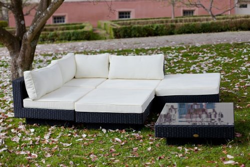 essella Polyrattan Garnitur Melbourne in Schwarz – Bild 4
