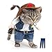 Mikayoo Pet Dog Cat Halloween Costumes,The Cowboy for Party Christmas Special Events Costume,West Cowboy Uniform with Hat,Funny Pet Cowboy Outfit Clothing for Dog cat(L) Blue