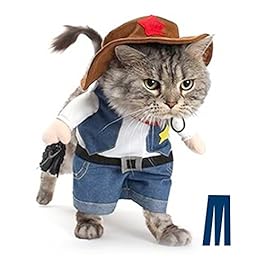 Mikayoo Pet Dog Cat Halloween Costumes,The Cowboy Party Christmas Special Events Costume,West Cowboy Uniform Hat,Funny Pet Cowboy Outfit Clothing Dog cat