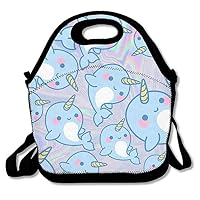 SWDGYW36 Cute Narwhal Lunch Bag Lunch Tote Lunch Pouch Handbag Made For Women, Men And Kids
