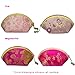 Silky Embroidered Brocade Oriental Fan Zipper Jewelry Coin Pouch Wallet (Set of 10)