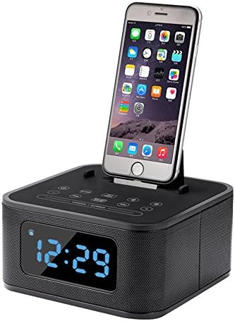 eHooray Bluetooth Wireless Stereo Speaker Mini Portable Super Bass Hands-free FM Rradio Alarm Clock Remote control for iphone 4 4s 5 5s 6 6s MP3 MP4 PSP iPod Black