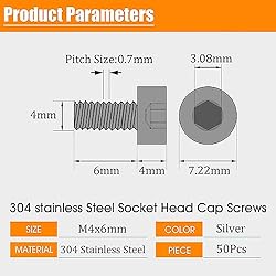 M4-0.7 * 6mm Socket Head Cap Screw,Metric Socket