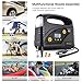 AUTLEAD Tire Inflator C5, Portable Air Compressor Pump, 40L/Min DC 12V Auto Digital Tire Pump with Pressure Gauge, LED Light, 4 Adaptors for Car, Bicycle, Motorbike and Others