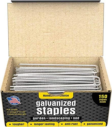 Homestead Choice 150 6-Inch Galvanized Garden Landscape Sod Staples