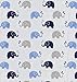 Bacati - 4 Pack Elephant Baby Swaddle Blanket Boys Swaddle Wrap Soft Breathable Cotton Muslin Swaddle Blankets Receiving Blanket for Boys, Large 45 x 45 inches (Elephants Blue/Grey)