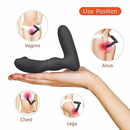 Prostata Stimulator Vibratoren, James Love Silikon Analvibratoren mit 12 Frequenzen, Wasserdicht Wiederaufladbar Analplug G Punkt Vibrator Prostata Massage für Männer oder Paar (Schwarz)