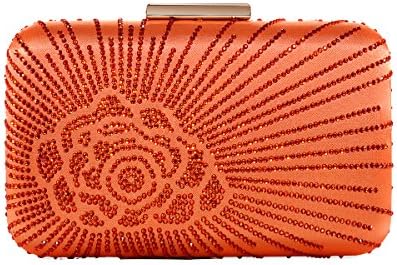 DMIX Womens Satin Silk Hard Case Crystal Box Clutch Evening Bags