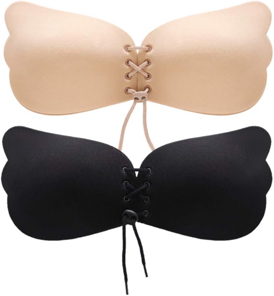 GAINFREE Self Adhesive Bra Strapless Push Up Bra with Drawstring