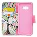 YOKIRIN Galaxy S8 Case, Beautiful Green Tree and Leaf Magnetic Style PU Leather Case Wallet Flip Stand Flap Closure Cover with ID&Credit Card Holder Protective Skin for Samsung Galaxy S8