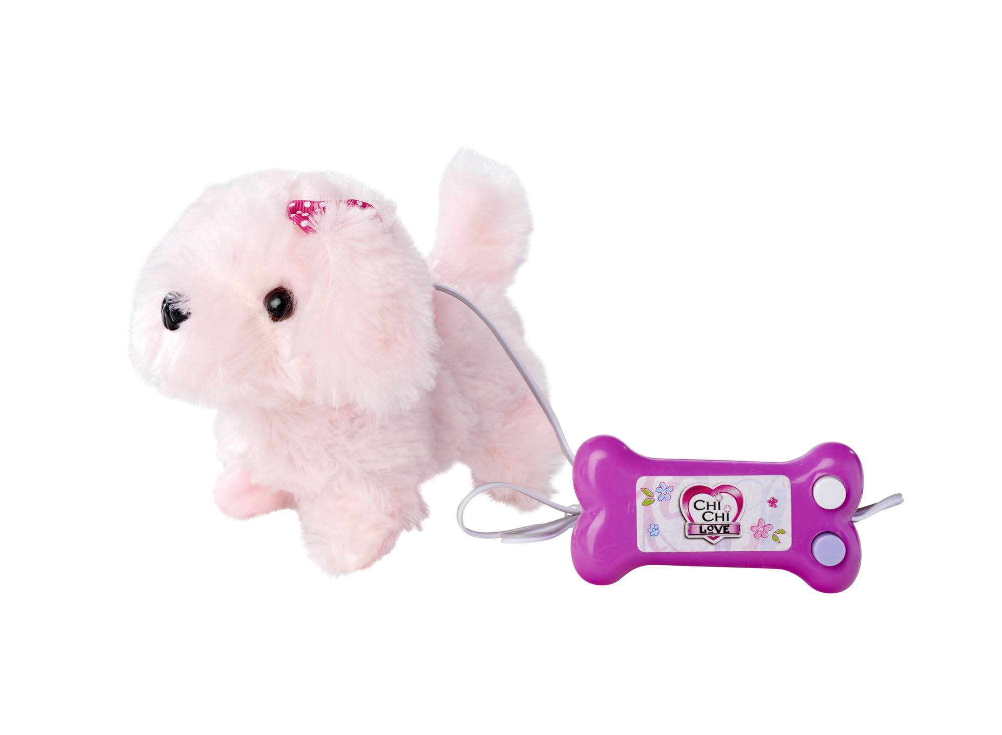 Simba 105893237 ChiChi Love Little Puppy, Two Functions, Cable Controlled, Runs, Barks and Wiggles, 17 cm, from 3 Years