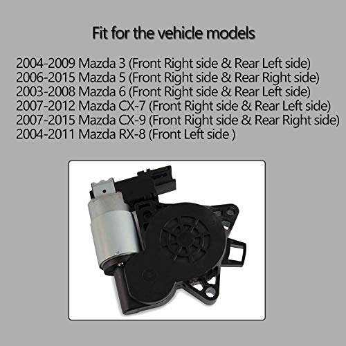 Tepeng Power Window Lift Motor fit for Mazda 3 5 6 Mazda CX-7/CX-9 Mazda RX-8,Replace part # G22C5858XF GJ6A5858XC D01G5858XB