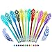 Happlee Creative Peacock Feathers Gel Pen Set 0.38mm Fine Ponit Rollerball Pen Coloring Gel Pen with Diamond Tip for Writing, Painting, Drawing, Art Crafts, and Take Notes, 12 Individual Colors
