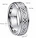 VAKKI Men's 8mm Laser Celtic Knot Brushed Tungsten Carbide Wedding Band Rings Polished Step Edge Size 6-14