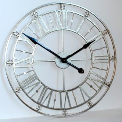 Silver Iron Skeleton Wall Clock (76cm (30") Diameter)