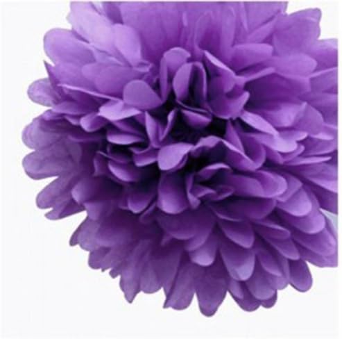 Funny Zakka - Tissue Paper Flowers Blooms (16" 40CM, Noble Purple) Pom Poms Crafts Birthday Room Ornaments Decoration(5 sizes, pack of 3)