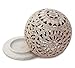 Soapstone Tealight Holder with Flower Motifs and Intricate Tendril Openwork - Decorative Home Decor Centrepiece for Party Lights