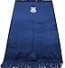 Modefa Islamic Velvet Prayer Rug Janamaz Sajjadah Solid Simple with Tulip (Navy Blue)