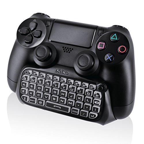 Nyko Type Pad - Bluetooth Mini Wireless Chat Pad Message Keyboard with Built-in Speaker and 3.5mm Jack for PlayStation DualShock 4 Controller (Best Keyboard With Built In Speakers)