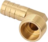 Hilitand 3/4" Male Thread Brass Barb 90 Degree Elbow Hose Fitting Joint Head view 2