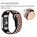 POY Replacement Bands Compatible for Fitbit Charge 2, Adjustable Breathable Wristbands with Air Holes Straps, Small Black Pink 1PC