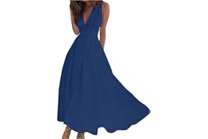 Barnrae Dresses for Women 2024,Women's Maxi Dress Sleeveless Casual Flowy Swing Dress Floral Print Fashion Daily Sundresses