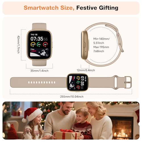 Smart Watch for Women Men, Alexa Built-in, 1.83" HD Touchscreen Fitness Tracker with Bluetooth Calling, Fitness Watch with Sleep Monitor, 100+ Sports Modes, IP68 Waterproof Smartwatch for Android iOS