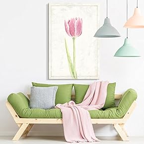 Canvas Wall Art - Hand Drawn Pink Crocus Flower Series Artwork - Giclee Print Gallery Wrap Modern Home Art Ready to Hang - 12x18 inches