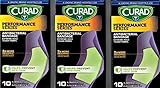 Curad Performance Series Extreme Hold Antibacterial Fabric Bandages, Assorted, X-Large, 10 Count per pack, (Pack of 3)