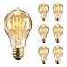 KINGSO 6Packs Vintage Edison Bulbs 60W A19 Squirrel Cage Filament Incandescent Antique Dimmable Light Bulb for Home Light Fixtures E27 Base 110V-23 Anchors